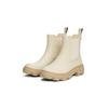 Chelseaboots TOMMY HILFIGER "RUBBER FLAG CLEATED RAINBOOT", Damen, Gr. 39, beige, Gummi, Elastischer Einsatz, unifarben, Basic, Schuhe, Blockabsatz, Schlupfboots, Gummistiefel, beidseitiger Stretcheinsatz