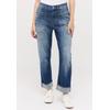 Relax-fit-Jeans ANGELS "LIBERTA TU", Damen, Gr. 38, Länge 27, mid blau used destroyed, Denim/Jeans, Obermaterial: 78% Baumwolle, 20% Polyester, 2% Elasthan, casual, relaxed fit 7/8-Länge, Jeans, mit großen Vordertaschen
