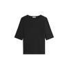 Kurzarmshirt TOMMY HILFIGER CURVE "CRV SLIM 5X2 RIB C-NK 1/2 SLV", Damen, Gr. 52, schwarz, Single Jersey, Obermaterial: 95% Viskose, 5% Elasthan, unifarben, casual, slim fit, Rundhals, Halbarm, Shirts, in großen Größen, in gerippter Struktur