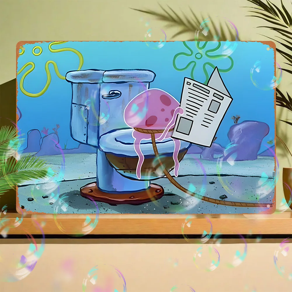 YOURBRAND Vintage-Aluminiumschild – wasserdichte Wanddekoration mit Cartoon-Muster für Retro-ästhetisches Schlafzimmer Image