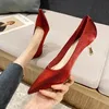 Rote Stiletto-Schuhe für Damen, Braut, spitze Zehen, Damen-Pumps, Frühling, schick und elegant, im Angebot, schnelle Lieferung, 2025, Trend-Schuhe 39