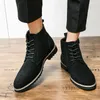 Herren spitze High-Top-Schuhe modische britische Stil Hochzeits feier Outdoor-Freizeit Business Office Herren stiefel plus Größe 46