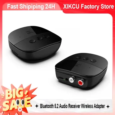 XIKCU Bluetooth 5.2 Audio Receiver RCA AUX USB Stereo NFC Wireless Adapter U-Disk/TF Karte Mit Mikrofon für Car Kit Lautsprecher Verstärker