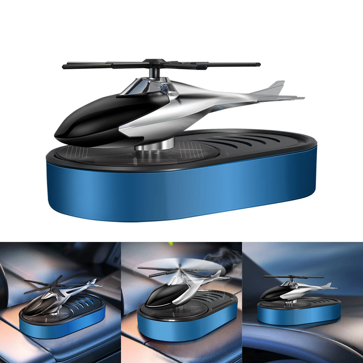 1Pcs Solar Car Air Freshener Helicopter Styling Automatic Rotation Aromatherapy Diffuser Auto Interior Decoration Fragrance