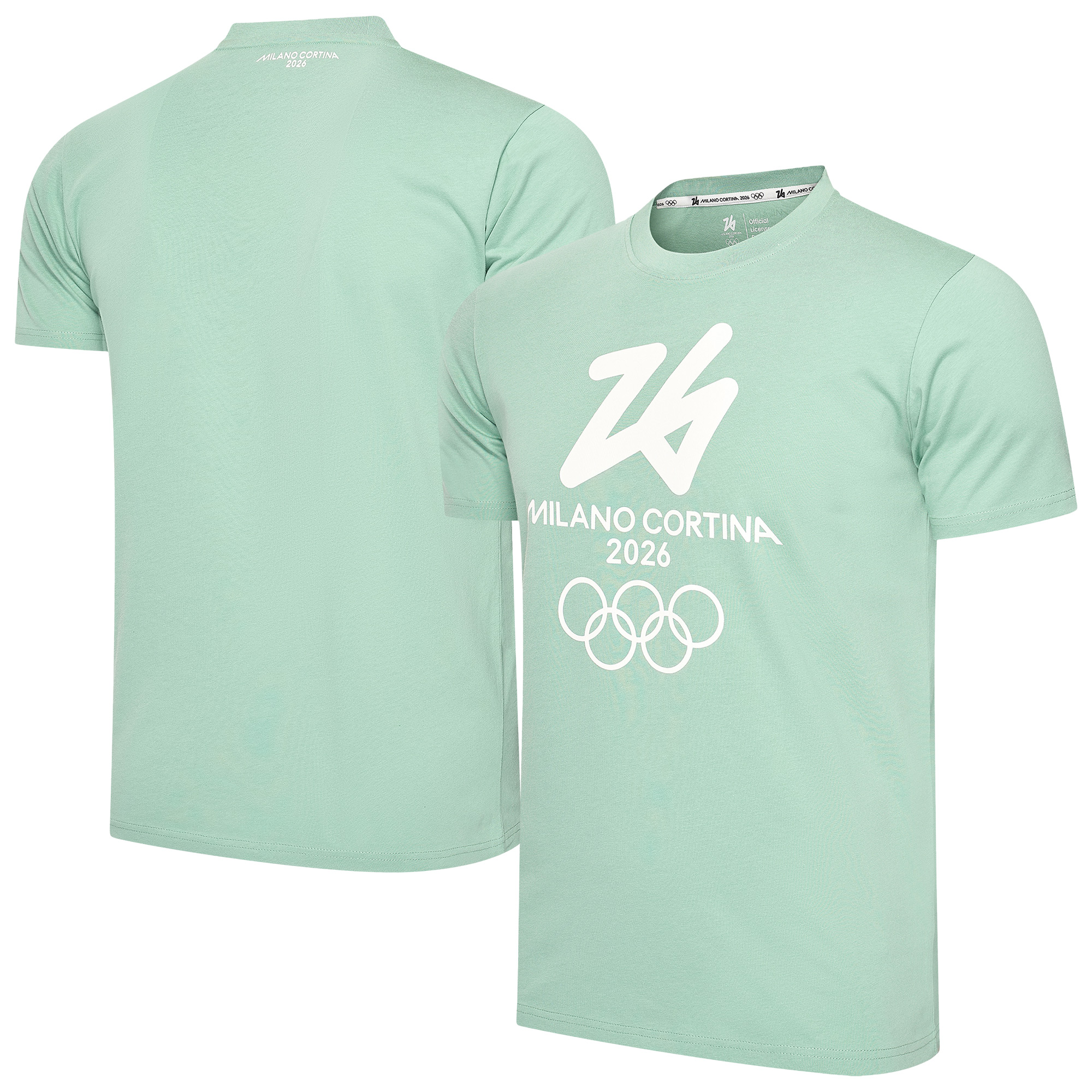 Milano Cortina 2026 Olympia-T-Shirt mit großem Logo – Khaki Image