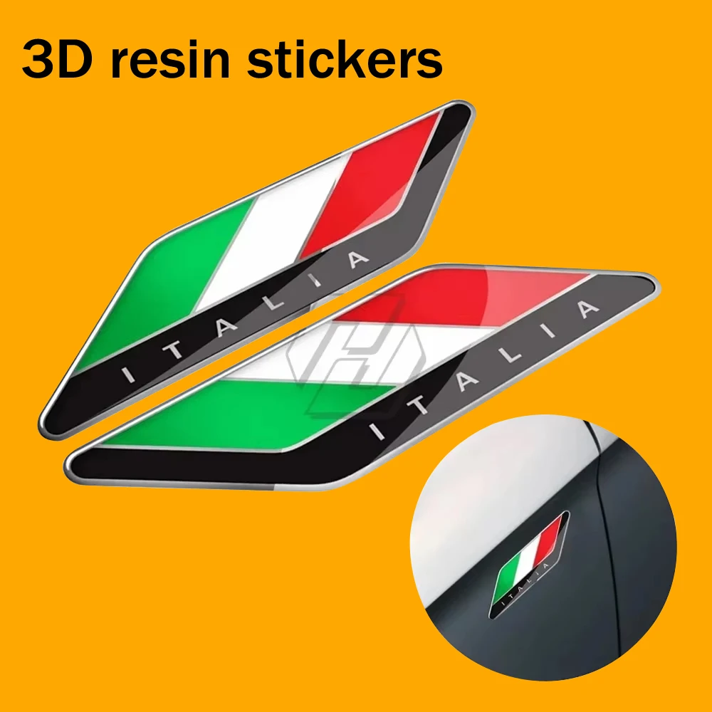 Für Aprilia Ducati Suzuki Yamaha Honda Kawasaki für Auto Aufkleber 3D Italien Flagge Aufkleber Italia Aufkleber Image
