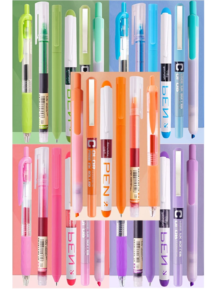 6 teile/satz Hohe Qualität Gel Stift Gerade Flüssigkeit Gel Stift Kugelschreiber für Schule Büro Schreibwaren Kawaii Nette Image