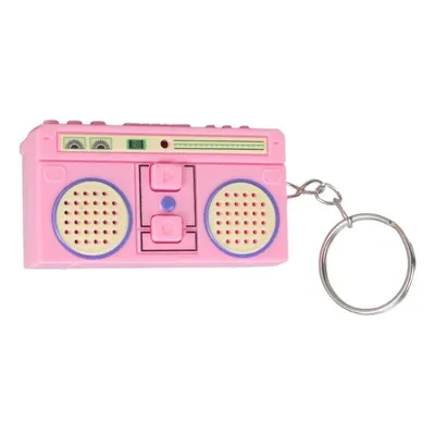 31BB Vintage Tape Recorder Keychain Small Recordable Cassette Recorder Pendant Plastic Texture Suitable for Couple Present