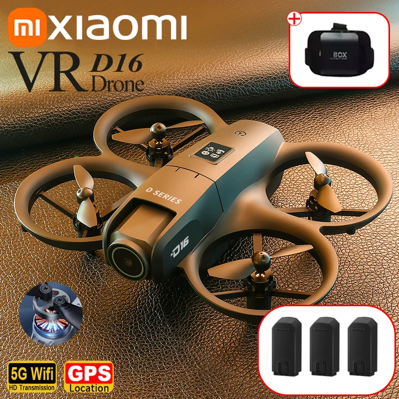 Xiaomi D16 Drohne 8K Aerial HD Professioneller Dual-Kamera-Hubschrauber Optischer Fluss Positionierungsvermeidung Bushless Motor GPS-Drohne UAV