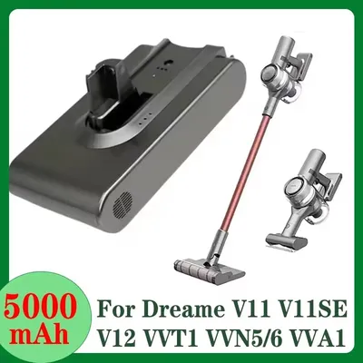 Original 5000 mAh VVT1 VVN6 VVA1 Ersatz Batterie Für Xiaomi Dreame V11 V11SE V12 Drahtlose Staubsauger Ersatz Batterie Image