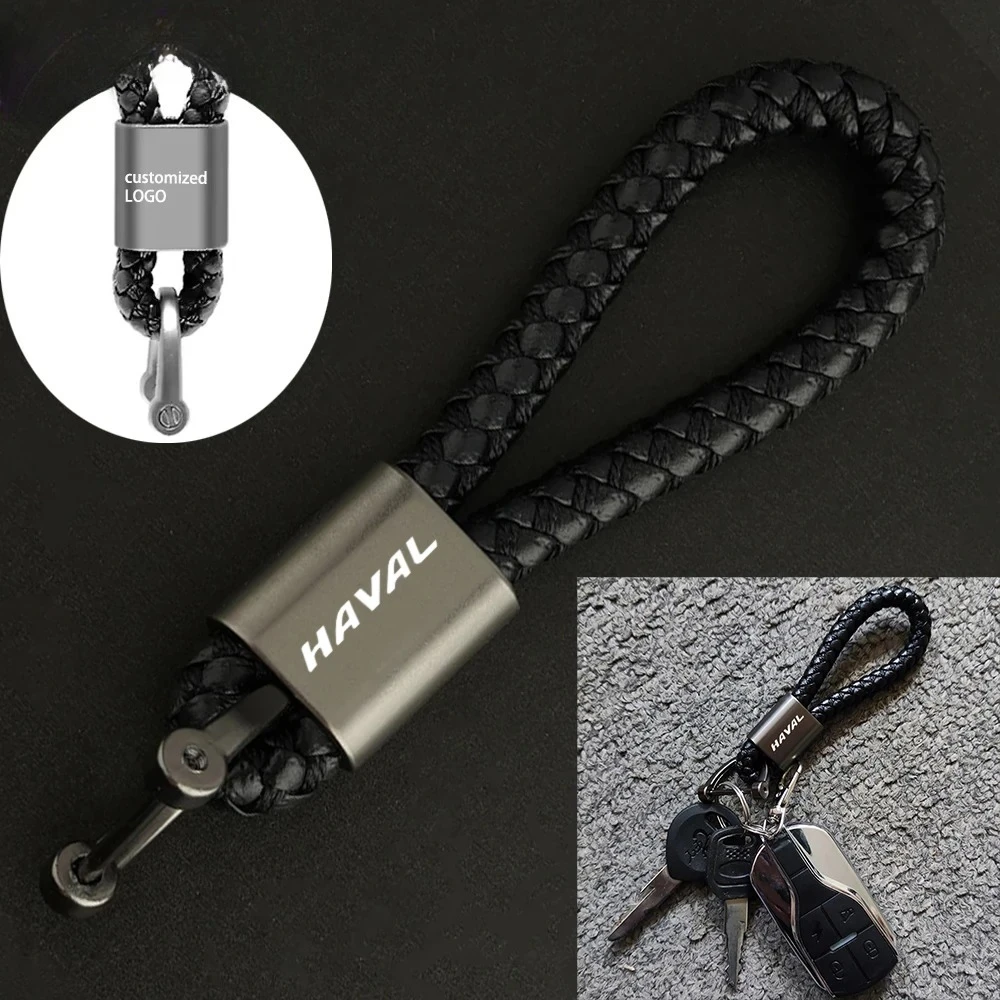 Für Haval H6 Dargo M6 H9 H6S F7 F7X Jolion X DOG XY H2 H3 H5 H7 H8 M4 Auto Zubehör Benutzerdefinierte Geflochtenen Seil Schlüsselring Metall Schlüsselbund Image