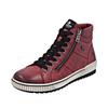 Schnürboots REMONTE, Damen, Gr. 42, rot (dunkelrot), Leder, Lederimitat, sportlich, Schuhe, Plateau, Schnürstiefelette, Boots in Crash-Optik