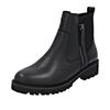 Chelseaboots REMONTE, Damen, Gr. 45, schwarz, Leder, Lacklederimitat, Elastischer Einsatz, unifarben, modisch, Schuhe, Stiefelette, Boots, Profilsohle, Blockabsatz, mit Innenreißverschluss