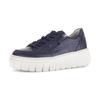 Plateausneaker GABOR, Damen, Gr. 40, blau (nachtblau), Kalbsleder, unifarben, sportlich, Schuhe, Freizeitschuh, Halbschuh, Schnürschuh mit gepolstertem Schaftrand