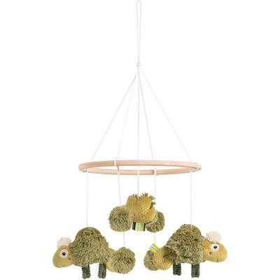 Mobile FEHN "Lazy, Crazy & Pink, Holz-Mobile Chamäleon", grün (khaki, olive), Mobilés, KinderB:33cm H:2,8cm L:51cm, Plüsch, Softvelour, B:33cm H:2,8cm L:51cm Image