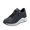 Keilsneaker REMONTE, Damen, Gr. 39, blau (nachtblau), Leder, Lederimitat, unifarben, sportlich, Schuhe, Freizeitschuh, Halbschuh, Schnürschuh mit Rieker TEX-Membran