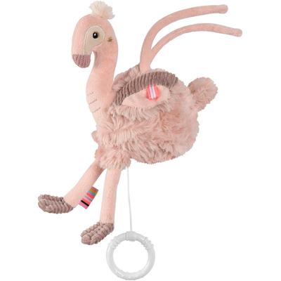 Spieluhr FEHN "Lazy, Crazy & Pink, Flamingo", rosa (rose), Spieluhren, KinderB:12,6cm H:5,8cm L:25,5cm, Plüsch, Softvelours, B:12,6cm H:5,8cm L:25,5cm