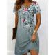 Women's Mini Dress Casual Dress T Shirt Dress Tee Dress Sundress A Line Dress Vacation Casual Boho Beach Regular Fit Ombre Floral Graphic Short Sleeve V Neck Black And White Yellow Red Blue Summer
