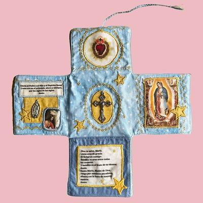 Handcrafted Pocket Devotional Faith Edition Pocket Shrine with Silver Cross Included Compact Inspiration Box Portable Blessing Gift for Daily Reflection Mindfulness and Support