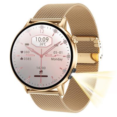 imosi 1.32 inch Amoled HD ScreenSmart Watch for Women with Blood Glucose Monitor Bluetooth Call Heart Rate Blood Pressure Tracking IP68 Waterproof Fitness Tracker