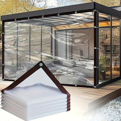 Waterproof Tarp Transparent Waterproof Cover High-Quality Upgraded Fabric with Tear-Resistant Edges for Outdoor Camping Patio Picnic Carport Garden Balcony and Corridor Canopy Yard Chicken