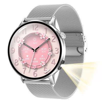 imosi 1.32 inch Amoled HD ScreenSmart Watch for Women with Blood Glucose Monitor Bluetooth Call Heart Rate Blood Pressure Tracking IP68 Waterproof Fitness Tracker