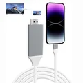 Cavo compatibile da telefono a HDMI da 2M/6,6FT Adattatore AV digitale Sincronizzazione video HD 1080P per IOS Phone14-5 i/pad a TV Proiettore Monitor