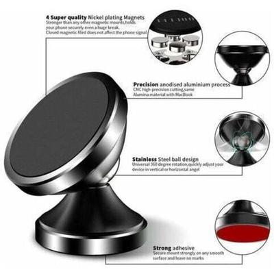 Odipie - Handyhalterung Auto, Universal Auto Handyhalterung 360° Drehung, Tragbarer Magnetischer Image