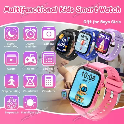 2025 New Smart Watch For Children HD Touch Screen Camera 18 Games Sleep Monitoring Alarm Clock Calculator Birthday Gift Boy Girl
