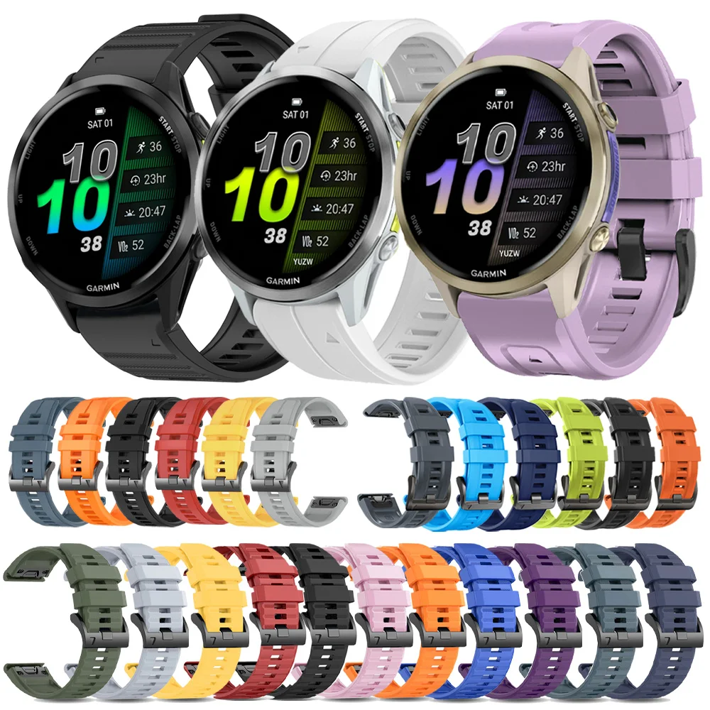 Quick Fit 26mm 22mm Silikon Armband Für Garmin Forerunner 970 965 955 Langlebiges Armband Für Fenix 8 E 7 7X 6 6X Pro 5 5X Armband Image