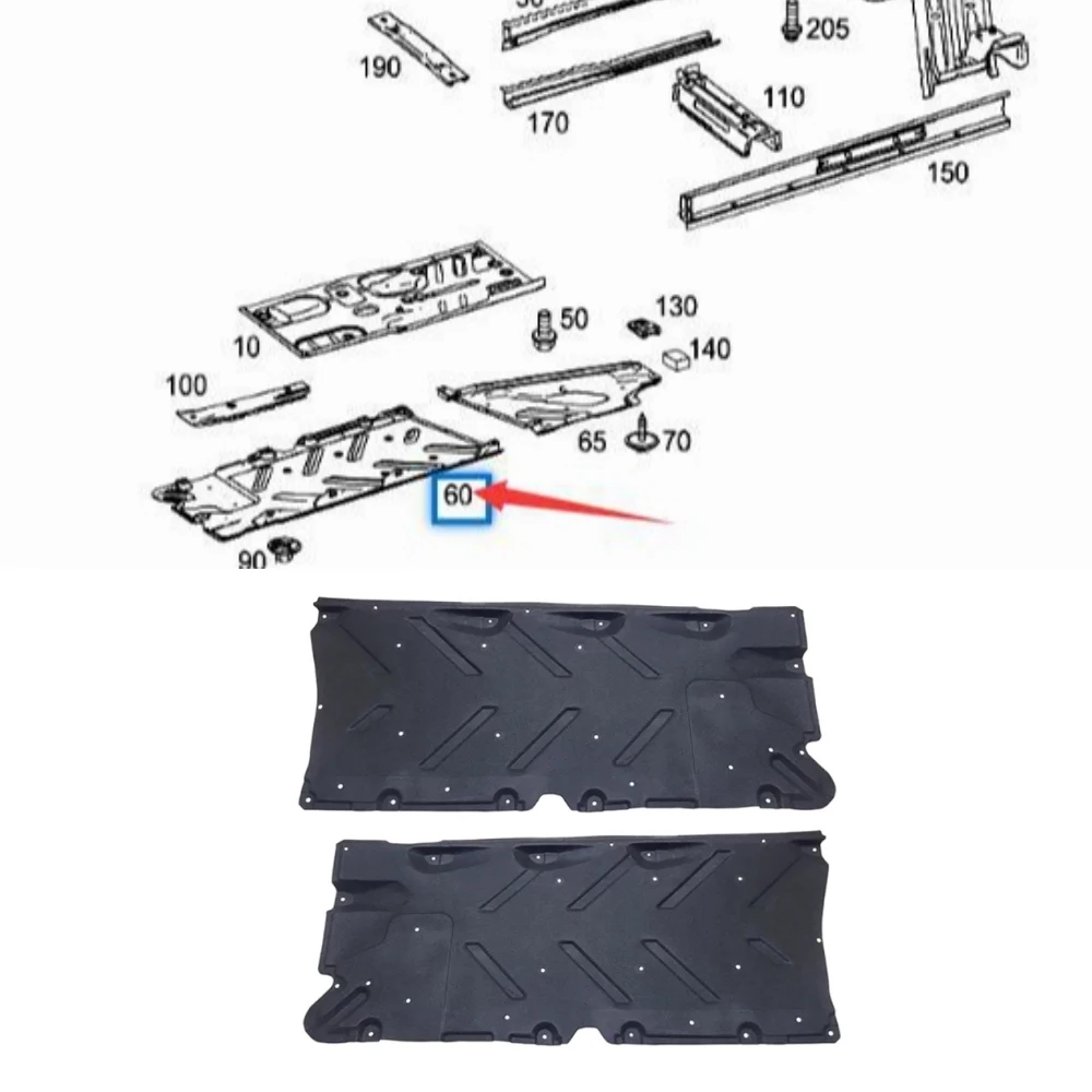 Unterboden-Schutzplatte A2466840100 A2466840200 für Mercedes Benz CLA W117 CLA250 C117 GLA250 X156 Image