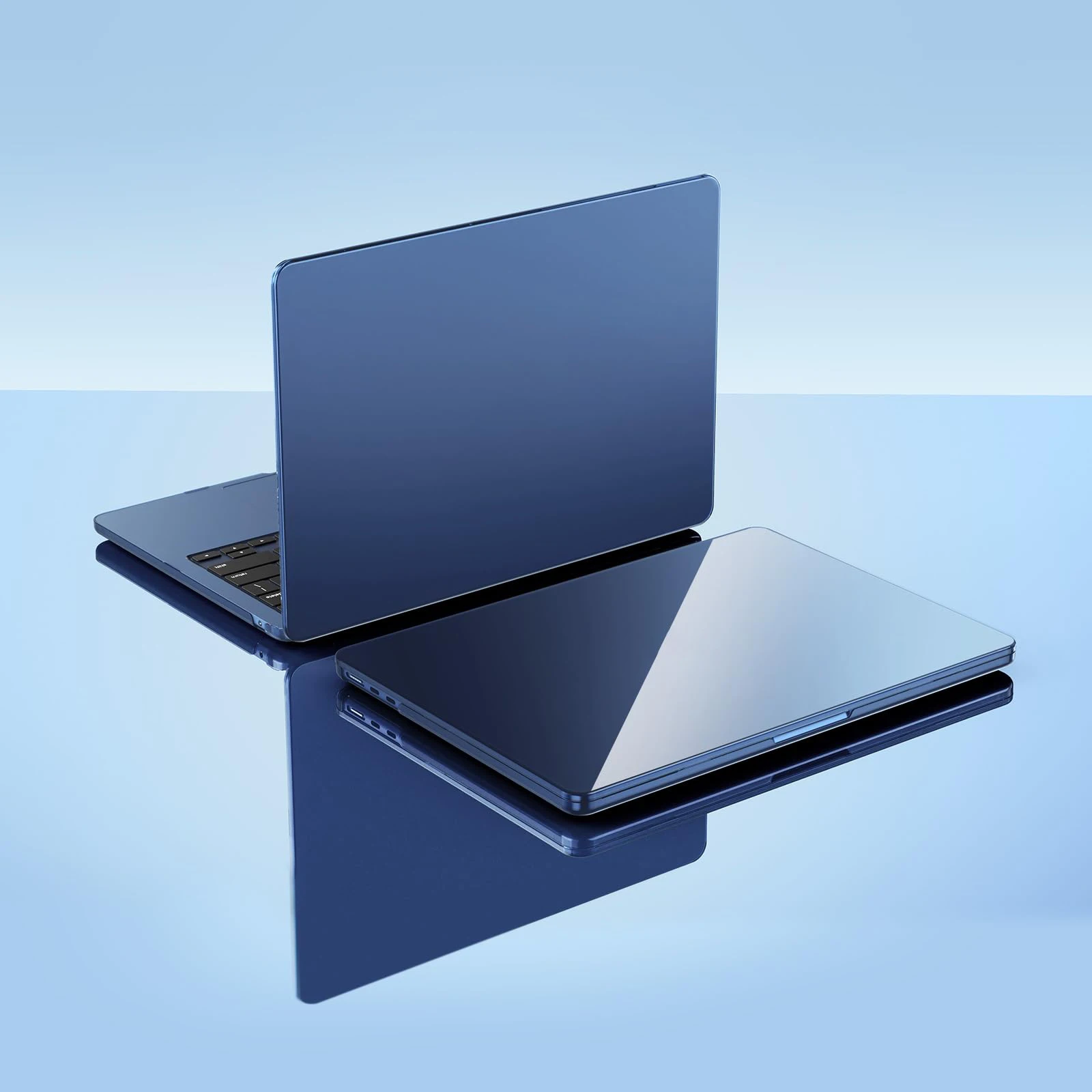 EooCoo Ultra-Slim Crystal Case kompatibel für MacBook Air 13 (M4 M3 M2)/Air 15 (M4 M3 M2)/Pro 14 (M4 M3 M2 M1) Midnight Case Image