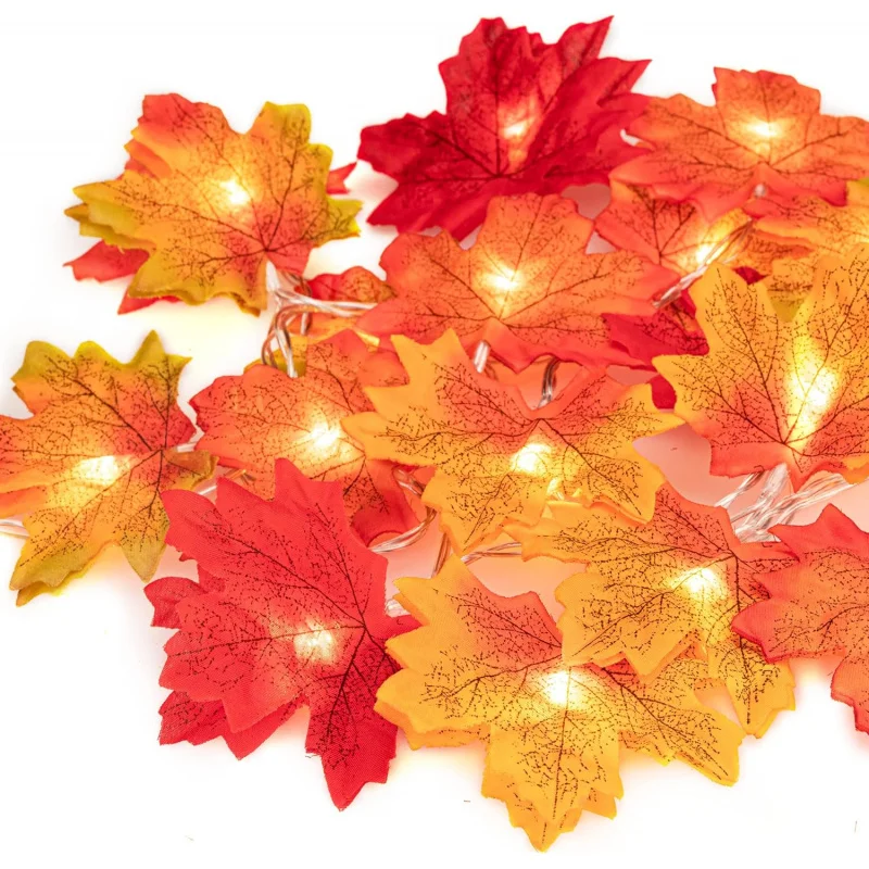 3M Herbstdekor-Lichterkette mit Ahornblättern, herbstliche saisonale Lichter, 3AA batteriebetriebene beleuchtete Girlande für Party, Innen- und Außendekoration