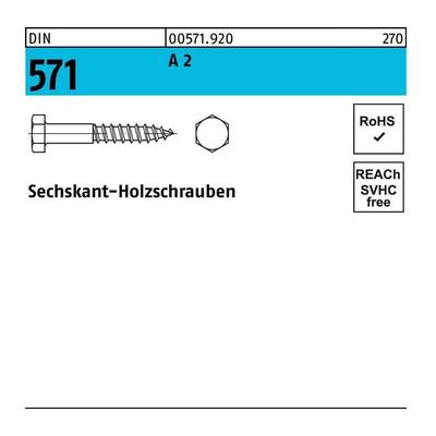 Sechskantholzschraube DIN 571 8 x 150 A 2 Image