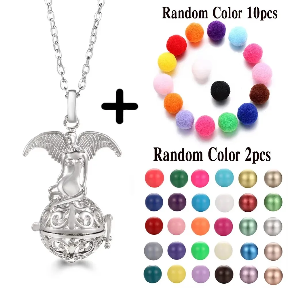 Mexiko Chime Aromatherapie Anrufer Halskette herzförmige ätherische Öl Diffusor Medaillons Musik Ball exquisite Käfig Anhänger Schmuck Image