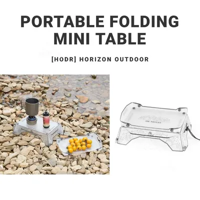 [HODR] Folding mini Table Small Ultralight Folding PP Camp Table & Tray 97 g | Food-Grade Portable for Camping, Hiking Equipment