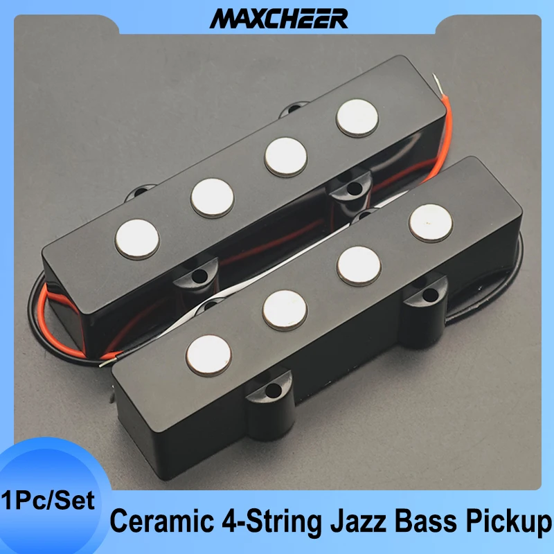 9,5 mm großes Stangenstück, 4-saitiger Jazz-Bass-Tonabnehmer, Single-Coil-Tonabnehmer, passend für 4-saitige Bassgitarren-Tonabnehmer, Teile N-4,8 K/B-5,1 K Image