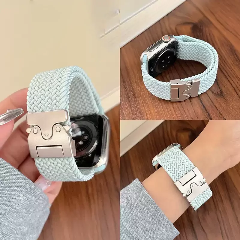 Geflochtenes Band für Apple Watch-Armbänder 40 mm 44 mm 46 mm 42 mm 49 mm 45 mm 41 mm 38 mm Armband IWatch Serie 10 SE 9 8 7 6 Ultra 2 Bänder Image