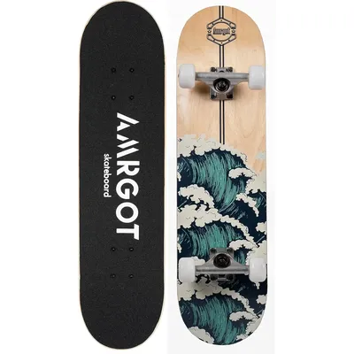 Skateboards for Beginners31*8 inches Complete Skateboards for KidsBoysGirls and Adults7 Layer Maple WoodDouble Kick Deck Concave