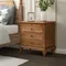 Farmhouse 3 Drawer Nightstand with Charging Station, Drawer Organizer with Wood Legs, Nightstand with Pull-Out Shelf