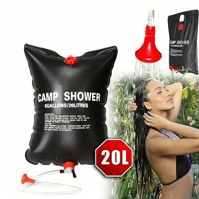 1pc 20L Portable Solar Shower Bag - Camping Hiking Essential with Transparent PVC Bucket 5 Gallon Capacity and Solar Water Heater - Perfect for Travel Outdoor Adventures and Remote Wilderness Tr