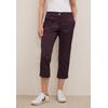 3/4-Hose CECIL "Style NEW YORK", Damen, Gr. 29, N-Gr, rot (mulberry rot), Web, Obermaterial: 98% Baumwolle, 2% Elasthan, unifarben, casual, normal 3/4-Länge, Hosen, mit Gummibund und Eingrifftaschen