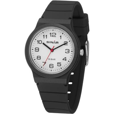 Quarzuhr SINAR, schwarz, Armbanduhren, Armbanduhr,Jugendliche,Damen, Kinder, bis10 bar wasserd., Geschenkidee Image