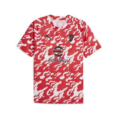 Trainingsshirt PUMA "AC Milan Aufwärmtrikot Herren", Herren, Gr. L, rot (weiß for all time rot), Obermaterial: 100% Polyester, slim fit, Rundhals, Kurzarm, Shirts