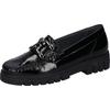 Mokassin WALDLÄUFER "H-SERENA", Damen, Gr. 4,5 (37,5), schwarz, Lackleder, glänzend, modisch, Schuhe, Slipper, Komfortschuh mit Schmuckspange, G-Weite