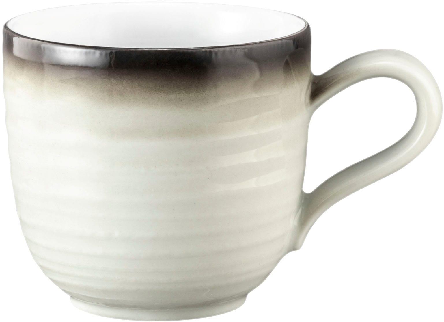 Espressotasse SELTMANN WEIDEN "Terra Corso", weiß (weiß, anthrazit, beige, grau), H:5,8cm Ø:6,2cm, Porzellan, Trinkgefäße, Espressoobertasse 0,09 l Image