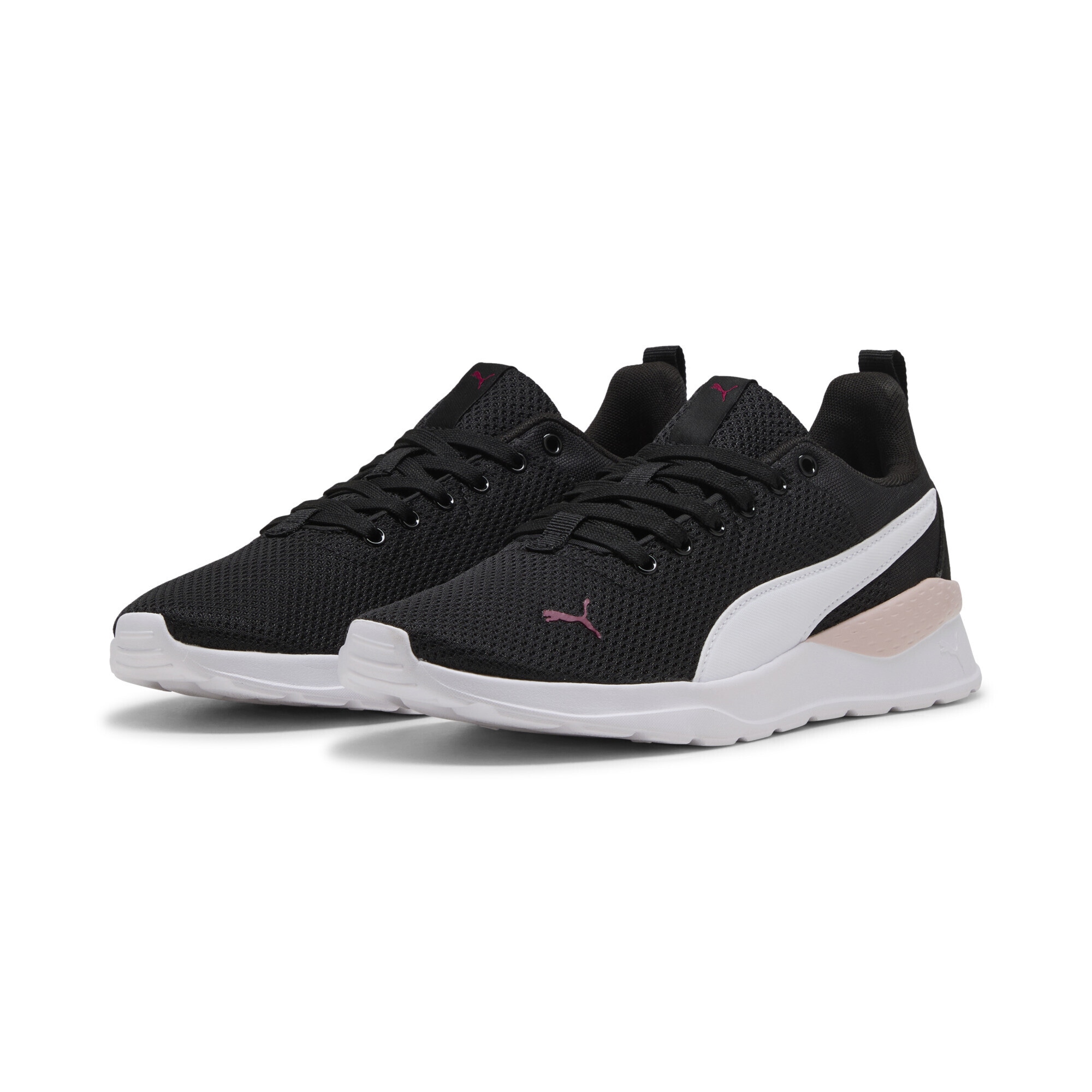 Sneaker PUMA "Anzarun Lite Sneakers Erwachsene", Herren, Gr. 42.5, weiß (schwarz, weiß berry pink), Obermaterial: Synthetik, Textil; Futter: Textil; Innensohle: Textil; Laufsohle: Synthetik, Gummi, Schuhe Sneaker