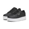 Sneaker PUMA "Carina Street Sneakers Mädchen", Kinder, Gr. 34, schwarz-weiß (schwarz rose gold weiß metallic), Obermaterial: Synthetik; Futter: Textil; Innensohle: Textil; Laufsohle: Gummi, Schuhe