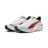 Laufschuh PUMA "Pounce Lite Laufschuhe Erwachsene", Gr. 45, weiß glowing rot, Obermaterial: Textil, Synthetik; Futter: Textil; Innensohle: Textil; Laufsohle: Gummi, Schuhe