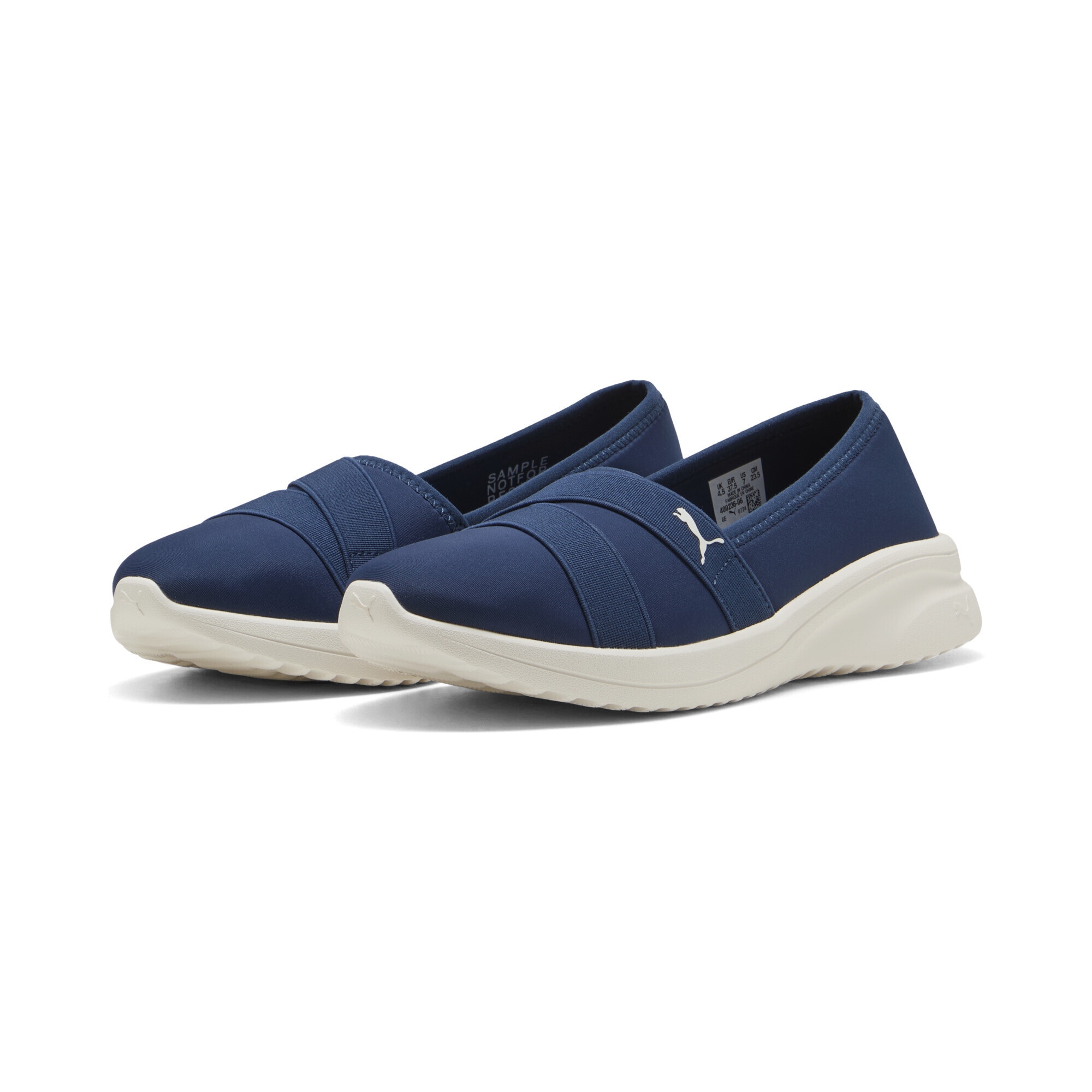 Ballerina PUMA "Adelina 2 Sneakers Damen", Damen, Gr. 38,5, blau (persian blau warm weiß), Obermaterial: Textil; Futter: Textil; Innensohle: Textil; Laufsohle: Synthetik, Schuhe Ballerina